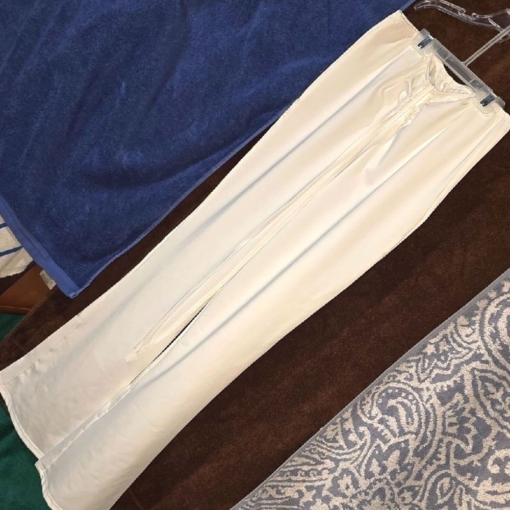 White Elegant Cream Maxi Skirt